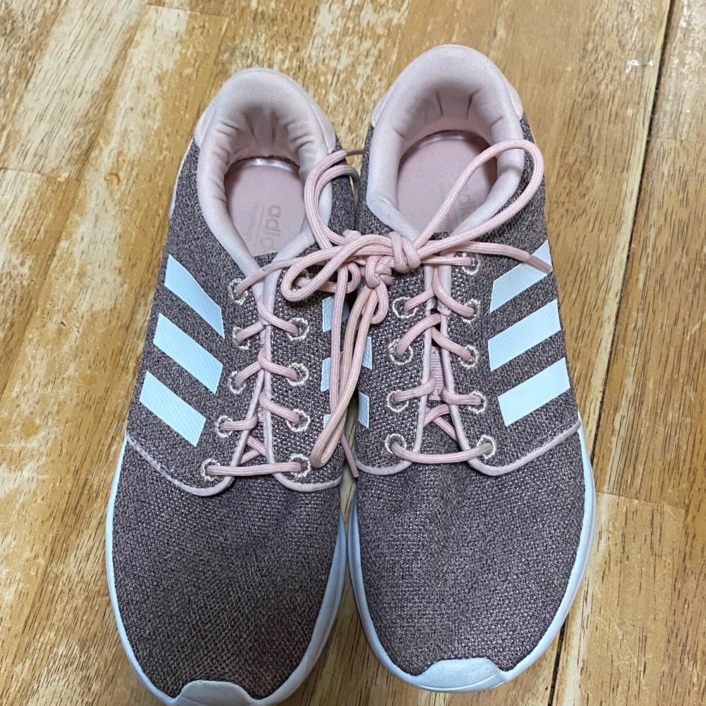 Adidas Blush Pink and White Athletic Shoes